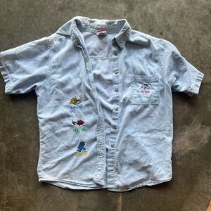Vintage denim dr suess button up